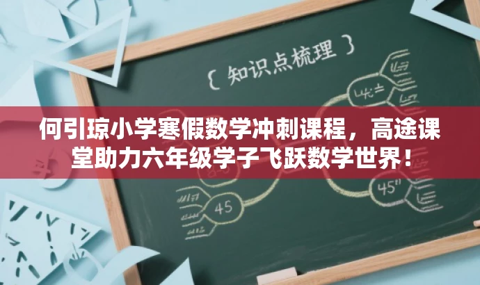 何引琼小学寒假数学冲刺课程,高途课堂助力六年级学子飞跃数学世界! 何引琼小学寒假数学冲刺课程,高途课堂助力六年级学子飞跃数学世界!