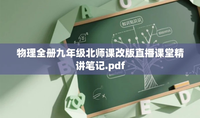 物理全册九年级北师课改版直播课堂精讲笔记.pdf
