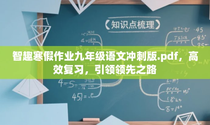 智趣寒假作业九年级语文冲刺版.pdf，高效复习，引领领先之路