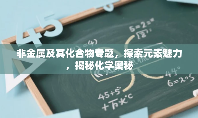 非金属及其化合物专题,探索元素魅力,揭秘化学奥秘 非金属及其化合物专题,探索元素魅力,揭秘化学奥秘