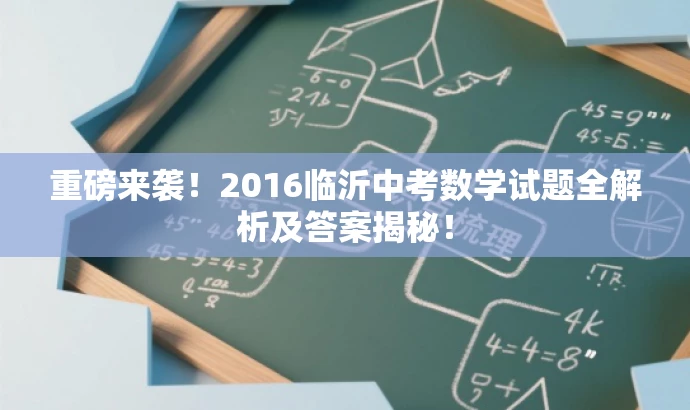 重磅来袭!2016临沂中考数学试题全解析及答案揭秘! 重磅来袭!2016临沂中考数学试题全解析及答案揭秘!