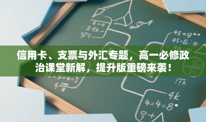 信用卡、支票与外汇专题,高一必修政治课堂新解,提升版重磅来袭! 信用卡、支票与外汇专题,高一必修政治课堂新解,提升版重磅来袭!