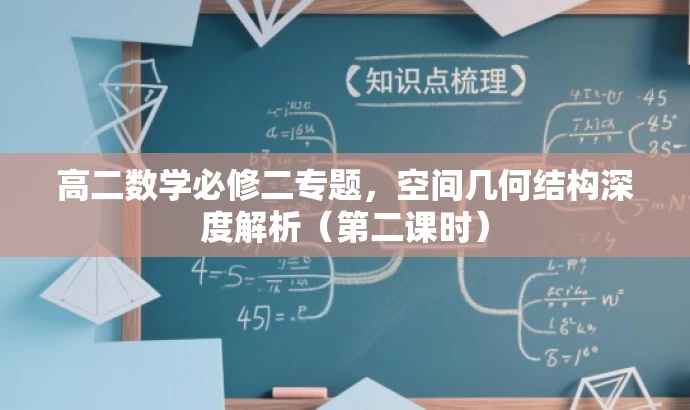 高二数学必修二专题,空间几何结构深度解析(第二课时) 高二数学必修二专题,空间几何结构深度解析(第二课时)
