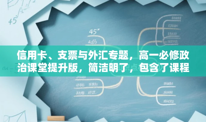 信用卡、支票与外汇专题,高一必修政治课堂提升版,简洁明了,包含了课程的核心内容,同时突出了必修政治课堂提升版的价值,对于目标学生群体有一定的吸引力。 信用卡、支票与外汇专题,高一必修政治课堂提升版,简洁明了,包含了课程的核心内容,同时突出了必修政治课堂提升版的价值,对于目标学生群体有一定的吸引力。