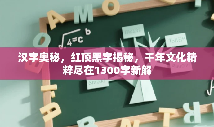 汉字奥秘,红顶黑字揭秘,千年文化精粹尽在1300字新解 汉字奥秘,红顶黑字揭秘,千年文化精粹尽在1300字新解
