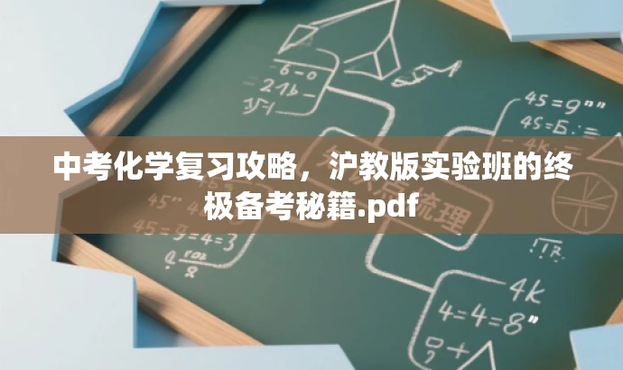 中考化学复习攻略,沪教版实验班的终极备考秘籍.pdf 中考化学复习攻略,沪教版实验班的终极备考秘籍.pdf
