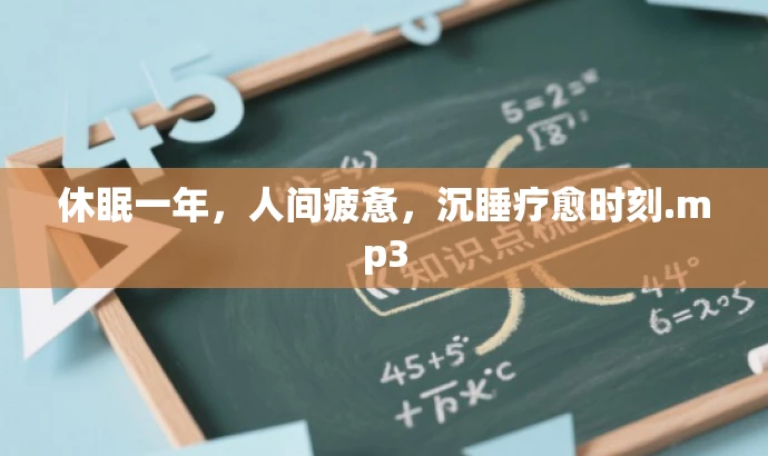 休眠一年,人间疲惫,沉睡疗愈时刻.mp3 休眠一年,人间疲惫,沉睡疗愈时刻.mp3