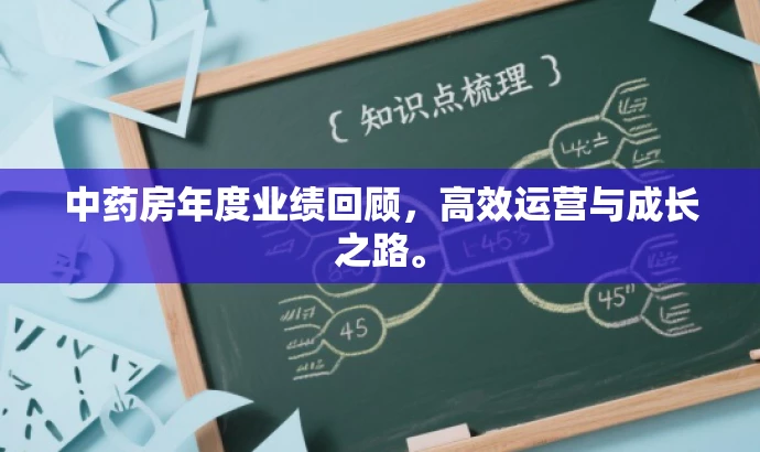 中药房年度业绩回顾,高效运营与成长之路。 中药房年度业绩回顾,高效运营与成长之路。