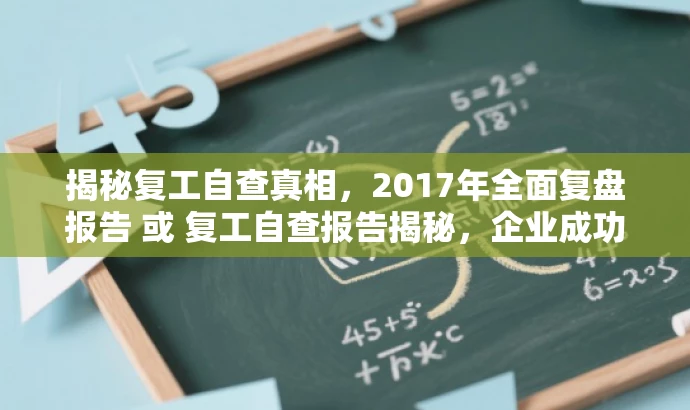 揭秘复工自查真相,2017年全面复盘报告 或 复工自查报告揭秘,企业成功复苏的关键 揭秘复工自查真相,2017年全面复盘报告 或 复工自查报告揭秘,企业成功复苏的关键