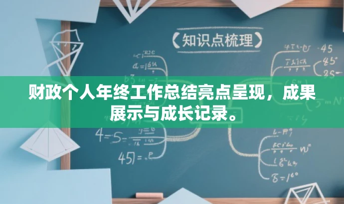 财政个人年终工作总结亮点呈现，成果展示与成长记录。
