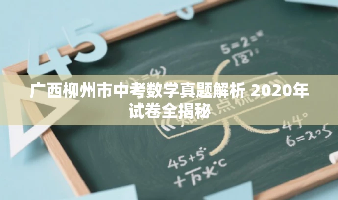 广西柳州市中考数学真题解析 2020年试卷全揭秘 广西柳州市中考数学真题解析 2020年试卷全揭秘