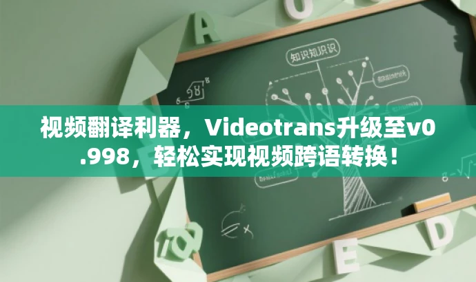 视频翻译利器,Videotrans升级至v0.998,轻松实现视频跨语转换! 视频翻译利器,Videotrans升级至v0.998,轻松实现视频跨语转换!