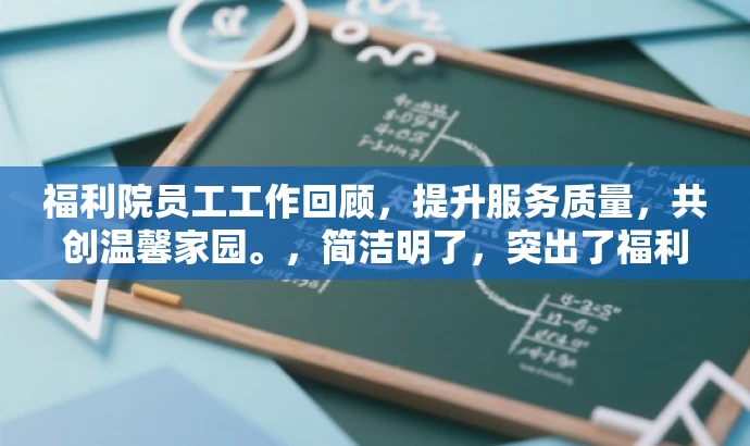 福利院员工工作回顾,提升服务质量,共创温馨家园。,简洁明了,突出了福利院员工工作的核心价值(如提升服务质量),同时用共创温馨家园来吸引人们的注意力,具有营销效果和语言吸引力。 福利院员工工作回顾,提升服务质量,共创温馨家园。,简洁明了,突出了福利院员工工作的核心价值(如提升服务质量),同时用共创温馨家园来吸引人们的注意力,具有营销效果和语言吸引力。