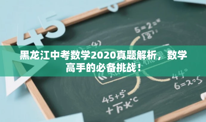 黑龙江中考数学2020真题解析,数学高手的必备挑战! 黑龙江中考数学2020真题解析,数学高手的必备挑战!