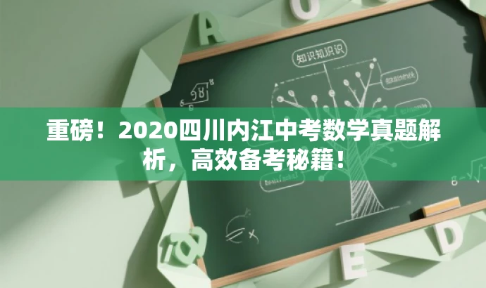 重磅!2020四川内江中考数学真题解析,高效备考秘籍! 重磅!2020四川内江中考数学真题解析,高效备考秘籍!