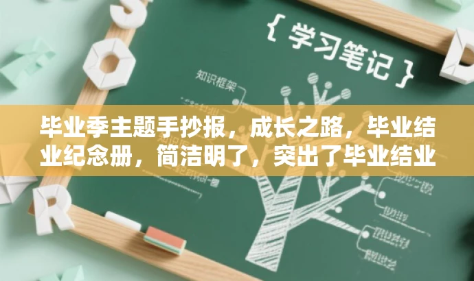 毕业季主题手抄报,成长之路,毕业结业纪念册,简洁明了,突出了毕业结业主题,同时用成长之路和纪念册等词汇来吸引读者的注意力,适配中小学学生的需求。 毕业季主题手抄报,成长之路,毕业结业纪念册,简洁明了,突出了毕业结业主题,同时用成长之路和纪念册等词汇来吸引读者的注意力,适配中小学学生的需求。