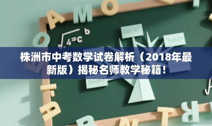 株洲市中考数学试卷解析（2018年最新版）揭秘名师教学秘籍！