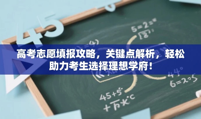 高考志愿填报攻略，关键点解析，轻松助力考生选择理想学府！