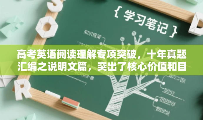 高考英语阅读理解专项突破,十年真题汇编之说明文篇,突出了核心价值和目标人群需求,同时语言简洁、有吸引力。 高考英语阅读理解专项突破,十年真题汇编之说明文篇,突出了核心价值和目标人群需求,同时语言简洁、有吸引力。