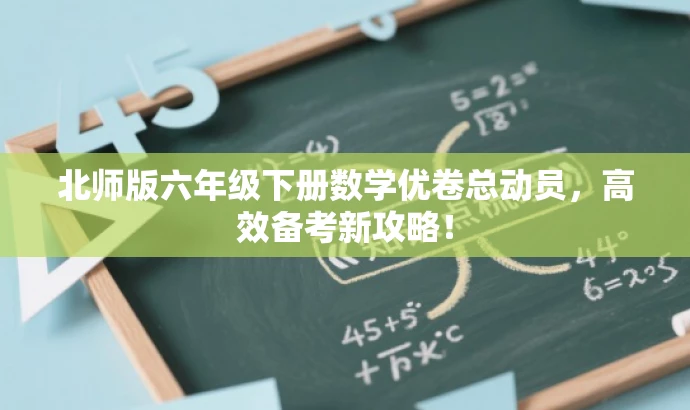 北师版六年级下册数学优卷总动员,高效备考新攻略! 北师版六年级下册数学优卷总动员,高效备考新攻略!