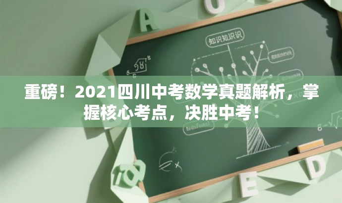 重磅！2021四川中考数学真题解析，掌握核心考点，决胜中考！