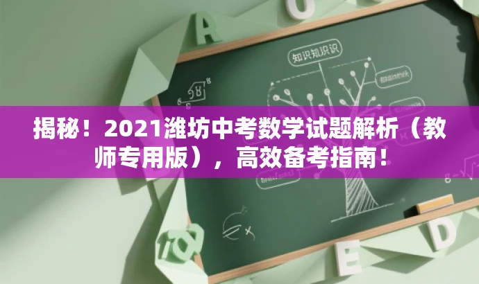 揭秘!2021潍坊中考数学试题解析(教师专用版),高效备考指南! 揭秘!2021潍坊中考数学试题解析(教师专用版),高效备考指南!