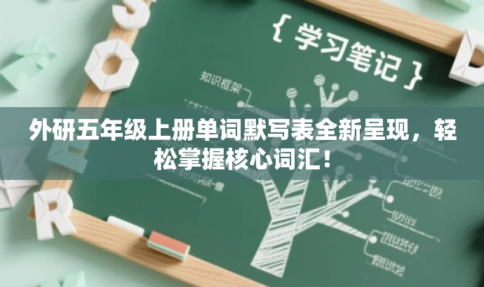 外研五年级上册单词默写表全新呈现,轻松掌握核心词汇! 外研五年级上册单词默写表全新呈现,轻松掌握核心词汇!
