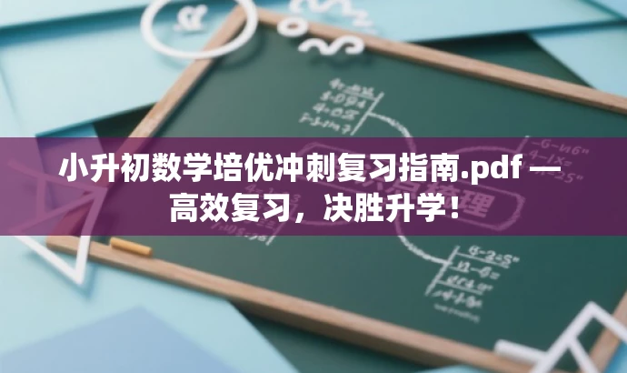 小升初数学培优冲刺复习指南.pdf — 高效复习,决胜升学! 小升初数学培优冲刺复习指南.pdf — 高效复习,决胜升学!
