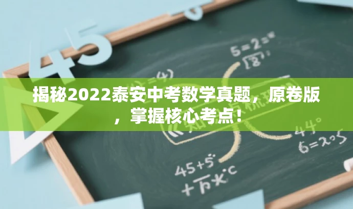 揭秘2022泰安中考数学真题,原卷版,掌握核心考点! 揭秘2022泰安中考数学真题,原卷版,掌握核心考点!