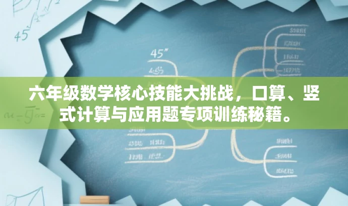 六年级数学核心技能大挑战，口算、竖式计算与应用题专项训练秘籍。