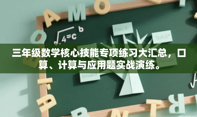 三年级数学核心技能专项练习大汇总,口算、计算与应用题实战演练。 三年级数学核心技能专项练习大汇总,口算、计算与应用题实战演练。