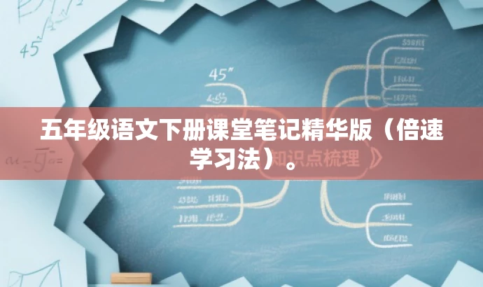 五年级语文下册课堂笔记精华版(倍速学习法)。 五年级语文下册课堂笔记精华版(倍速学习法)。