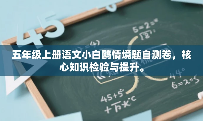 五年级上册语文小白鸥情境题自测卷,核心知识检验与提升。 五年级上册语文小白鸥情境题自测卷,核心知识检验与提升。
