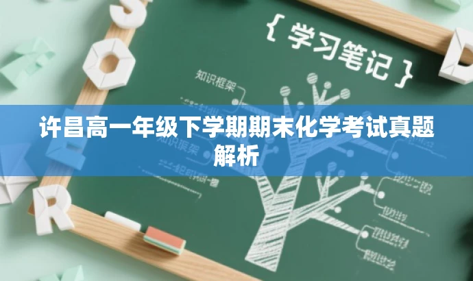 许昌高一年级下学期期末化学考试真题解析
