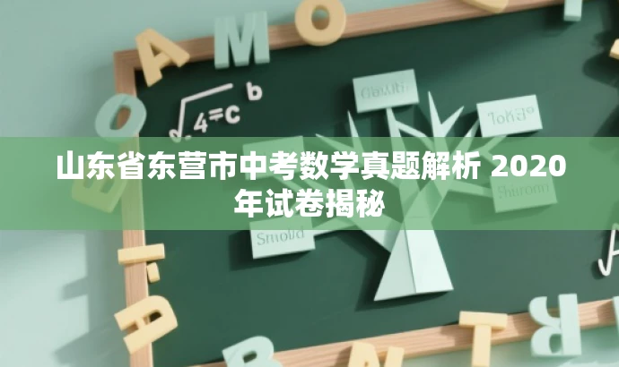山东省东营市中考数学真题解析 2020年试卷揭秘 山东省东营市中考数学真题解析 2020年试卷揭秘