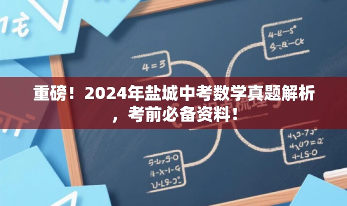 重磅!2024年盐城中考数学真题解析,考前必备资料! 重磅!2024年盐城中考数学真题解析,考前必备资料!