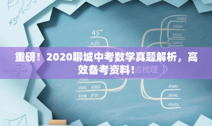 重磅!2020聊城中考数学真题解析,高效备考资料! 重磅!2020聊城中考数学真题解析,高效备考资料!