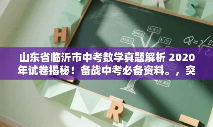 山东省临沂市中考数学真题解析 2020年试卷揭秘!备战中考必备资料。,突出了试卷的核心价值,强调了其作为备战中考的必备资料,同时使用了吸引眼球的语言,以吸引目标人群的注意力。 山东省临沂市中考数学真题解析 2020年试卷揭秘!备战中考必备资料。,突出了试卷的核心价值,强调了其作为备战中考的必备资料,同时使用了吸引眼球的语言,以吸引目标人群的注意力。
