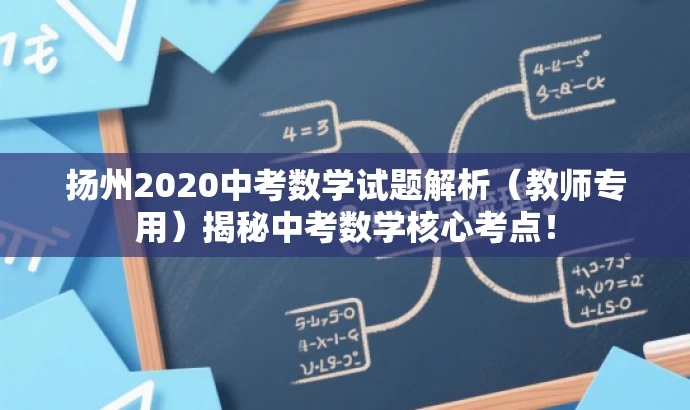 扬州2020中考数学试题解析(教师专用)揭秘中考数学核心考点! 扬州2020中考数学试题解析(教师专用)揭秘中考数学核心考点!