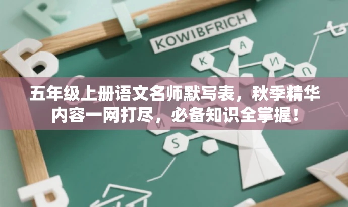 五年级上册语文名师默写表,秋季精华内容一网打尽,必备知识全掌握! 五年级上册语文名师默写表,秋季精华内容一网打尽,必备知识全掌握!