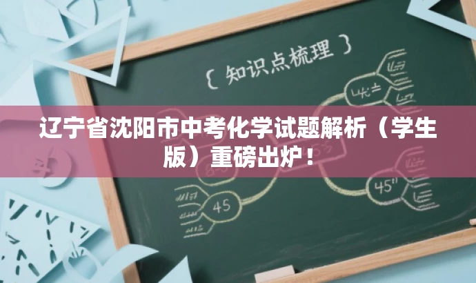 辽宁省沈阳市中考化学试题解析(学生版)重磅出炉! 辽宁省沈阳市中考化学试题解析(学生版)重磅出炉!