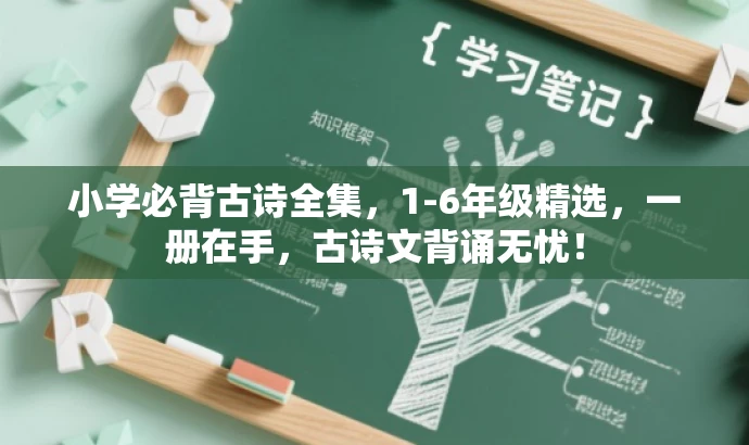 小学必背古诗全集,1-6年级精选,一册在手,古诗文背诵无忧! 小学必背古诗全集,1-6年级精选,一册在手,古诗文背诵无忧!