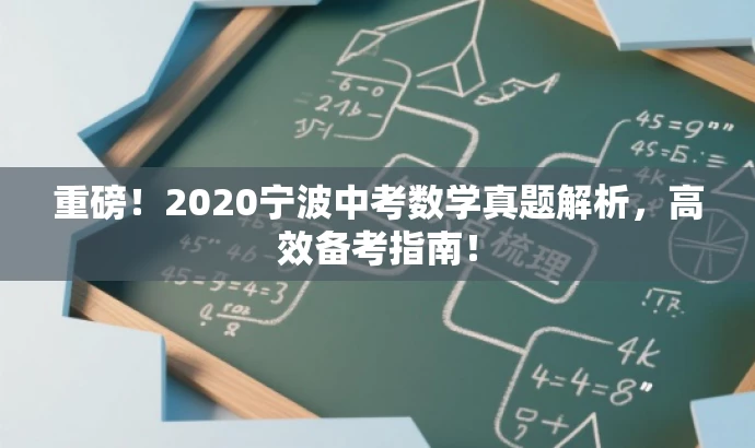 重磅！2020宁波中考数学真题解析，高效备考指南！