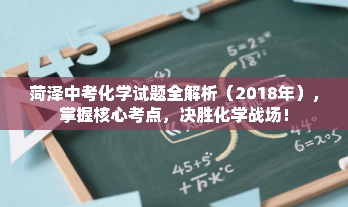 菏泽中考化学试题全解析(2018年),掌握核心考点,决胜化学战场! 菏泽中考化学试题全解析(2018年),掌握核心考点,决胜化学战场!