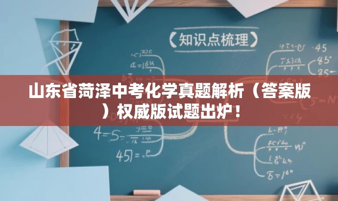 山东省菏泽中考化学真题解析（答案版）权威版试题出炉！