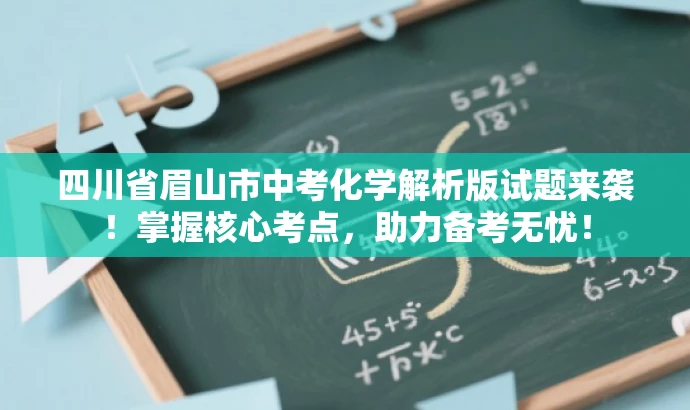 四川省眉山市中考化学解析版试题来袭!掌握核心考点,助力备考无忧! 四川省眉山市中考化学解析版试题来袭!掌握核心考点,助力备考无忧!