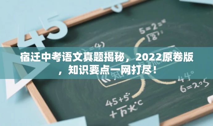 宿迁中考语文真题揭秘,2022原卷版,知识要点一网打尽! 宿迁中考语文真题揭秘,2022原卷版,知识要点一网打尽!