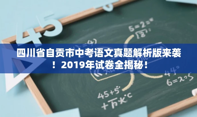 四川省自贡市中考语文真题解析版来袭!2019年试卷全揭秘! 四川省自贡市中考语文真题解析版来袭!2019年试卷全揭秘!