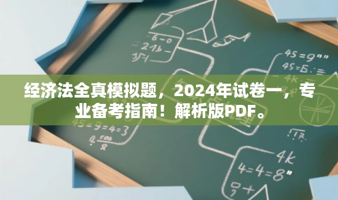 经济法全真模拟题,2024年试卷一,专业备考指南!解析版PDF。 经济法全真模拟题,2024年试卷一,专业备考指南!解析版PDF。