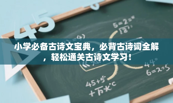 小学必备古诗文宝典,必背古诗词全解,轻松通关古诗文学习! 小学必备古诗文宝典,必背古诗词全解,轻松通关古诗文学习!